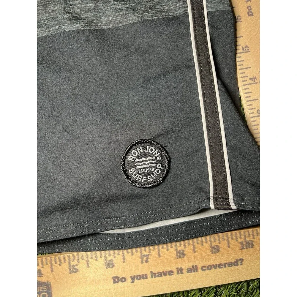 Ron Jon Surf Shop Board Shorts Striped Men's 34 Drawstring Back Pocket